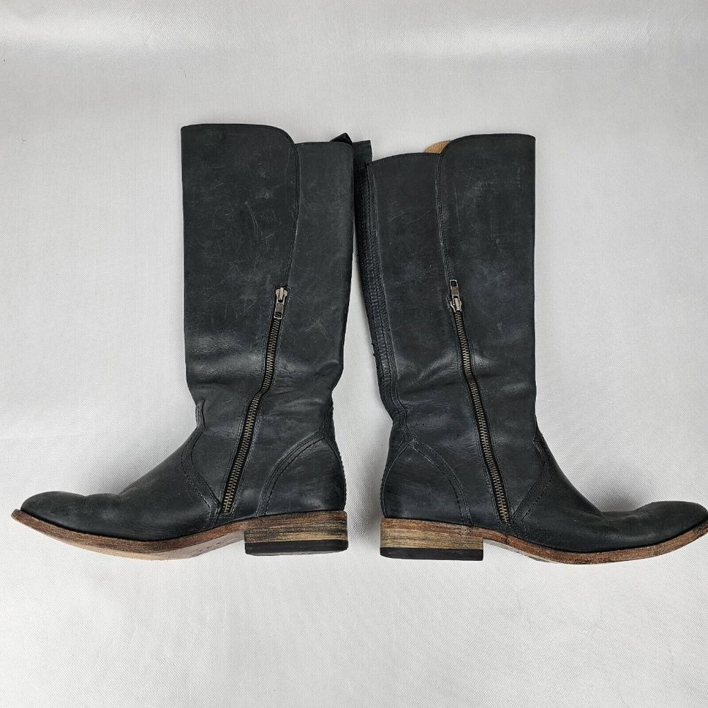 Lucchese Spirit Size 7 Women Annie Smokey Charcoal Leather Riding Tall Boot READ - Picture 3 of 16